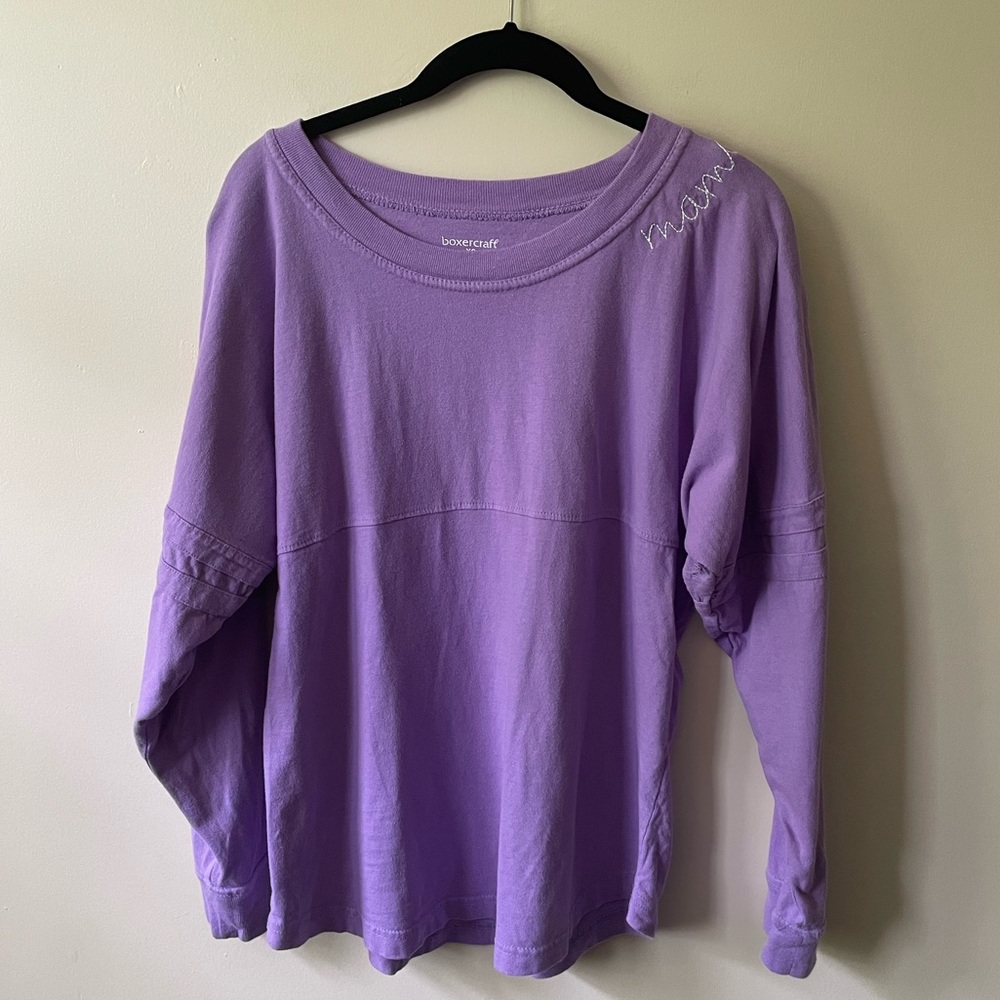 boxercraft 'Mama' Oversized Vintage Long Sleeve Tee